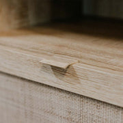 Buffet avec deux portes et compartiment ouvert avec effet osier BALI 101x40x h87 cm