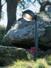 Lampe d'extérieur ovale en thermoplastique avec diffuseur en verre imprimé noir