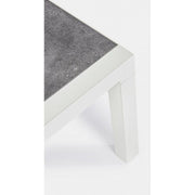Table basse d'extérieur en aluminium blanc KLEDI LUNAR 120x70x h43 cm