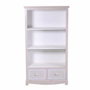 Bibliothèque Lubeck 3 étagères et 2 tiroirs cm72x37xh130