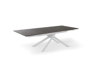 Table extensible avec plateau rouille et pieds blancs 170/270x90x76h cm