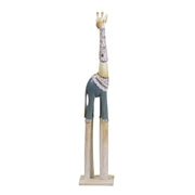 Girafe en bois bleu blanc cm16x10h80