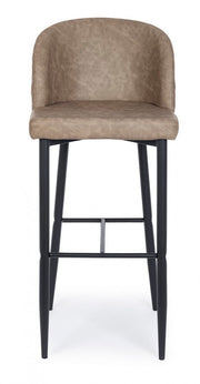 4x Tabouret de bar taupe en simili cuir style design