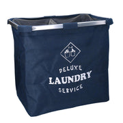 Panier pliable double en tissu bleu cm 54x34,5h50,5