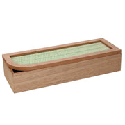 Boîte à thé rectangulaire en bois marron cm29x10h6
