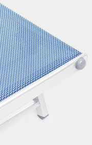 Transat en aluminium avec roues bleues Cross 65 x 196 x 62 cm