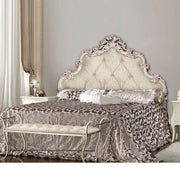 Baroque Double lit sculpté en peluche en peluche 175x202xh.175 cm