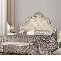 Baroque Double lit sculpté en peluche en peluche 175x202xh.175 cm