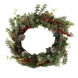 Couronne ronde en plastique rouge cm ø55