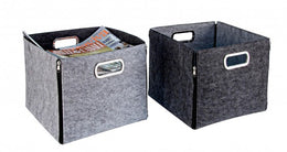 4x Boîte Zip Feutre Gris Ass2