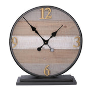 Horloge de table en métal et bois cm43,9x11,9h48