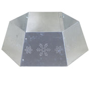 Couvercle d'arbre en métal pliant hexagonal argenté cmø68h25