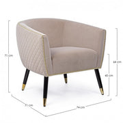 Fauteuil rembourré de style atmosphère beige