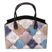 Porte-revues rectangulaire en similicuir bleu maroquin cm33,5x15,5h25,5