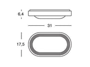 Plaf.ovale 18W LED 4000K Orion White Ligne