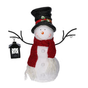 Bonhomme de neige en résine avec lanterne blanche avec led cm37x19h44