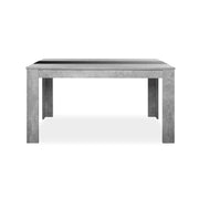 Table à manger couleur ciment avec insert réversible noir ou blanc 138x80xh.74 cm