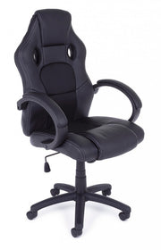 Fauteuil de bureau avec bracelets Racing en simili cuir noir