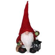 Gnome en résine avec lanterne rouge 23,5x17h50 cm