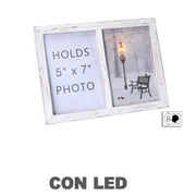 Cadre photo rectangulaire en bois blanc cm27x20x3