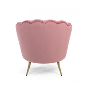 Fauteuil rétro en velours rose paon cm 80 x 76 x 84 h