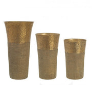 Ensemble de 3 vases en aluminium doré Hammel