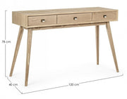 Console Alannis 3 tiroirs en bois enrolé