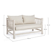 Canapé avec coussins Sahel en bois de teck