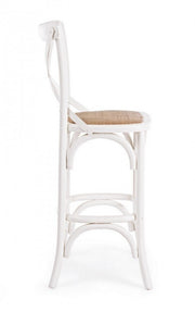 Tabouret Bar Cross blanc rustique