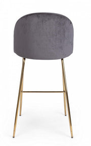 Tabouret Bar Carry en velours gris foncé design contemporain