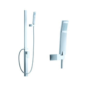 Groupe de douche orientable finition chromée avec pomme de douche et douchette h.230 cm