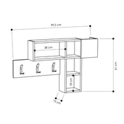 Porte-manteau mural Game blanc 99,5x15xh.61 cm