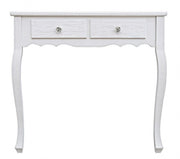 Meuble console 2 tiroirs en bois blanc Blanc 80 x 40 x 75 cm