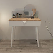 Table basse Krell Toeletta avec sonoma et miroir blanc