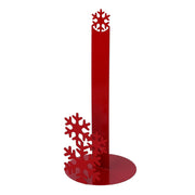Porte-serviettes rond en métal rouge flocon de neige cm ø15h33