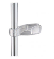 Crochet transparent pour tringles ou colonnes de douche