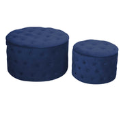 Pouf velours 1-2 bleu cm ø70h42