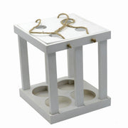 Porte-bouteille de vin en bois blanc cm22,2x22,3h25,5