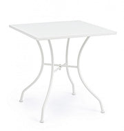 Table en acier blanc Kelsie 70x70 cm