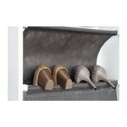 Meuble à chaussures 1 porte miroir structure blanche 51x22xh.181 cm