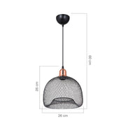 Lampe à suspension métal perforé noir Arenda MDL4323