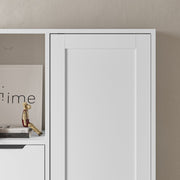 Meuble polyvalent Yada midi blanc avec 1 porte, 4 tiroirs H 164.5 x L 77 x P 29.6 cm