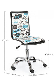 Chaise de bureau Young Hello en similicuir acier 42,5 x 40 x 87 cm