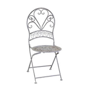 Ensemble de table ronde en métal gris Ragusa avec 2 chaises pliantes cm ø70h76