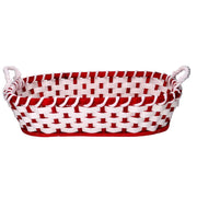 Panier ovale en osier rouge cm50x38h13