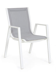 Chaise Pelagius blanche avec accoudoirs
