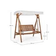 Chaise à bascule 2 places 185x112x188h cm