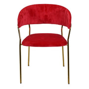 Fauteuil en velours Brendeburg rouge
