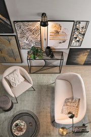 Fauteuil métal velours blanc Aiko Velvet 80 x 76 x 75 cm