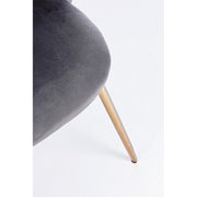 Chaise en velours gris et pieds dorés